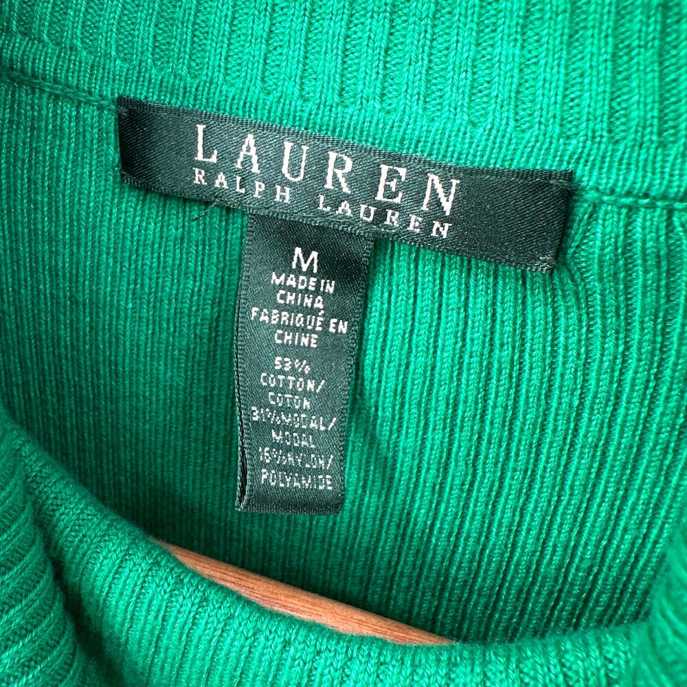 LAUREN RALPH LAUREN Green Knit Turtleneck Sweater // M - Picture 7 of 7
